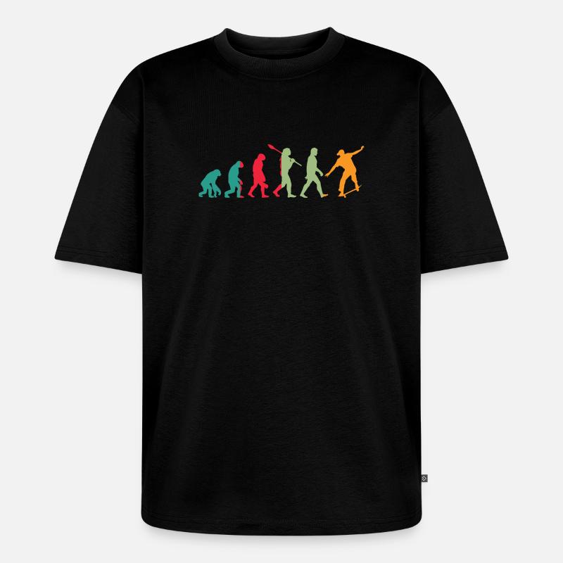 Evolution Skater - Unisex Premium Oversized Bio T-Shirt - Schwarz