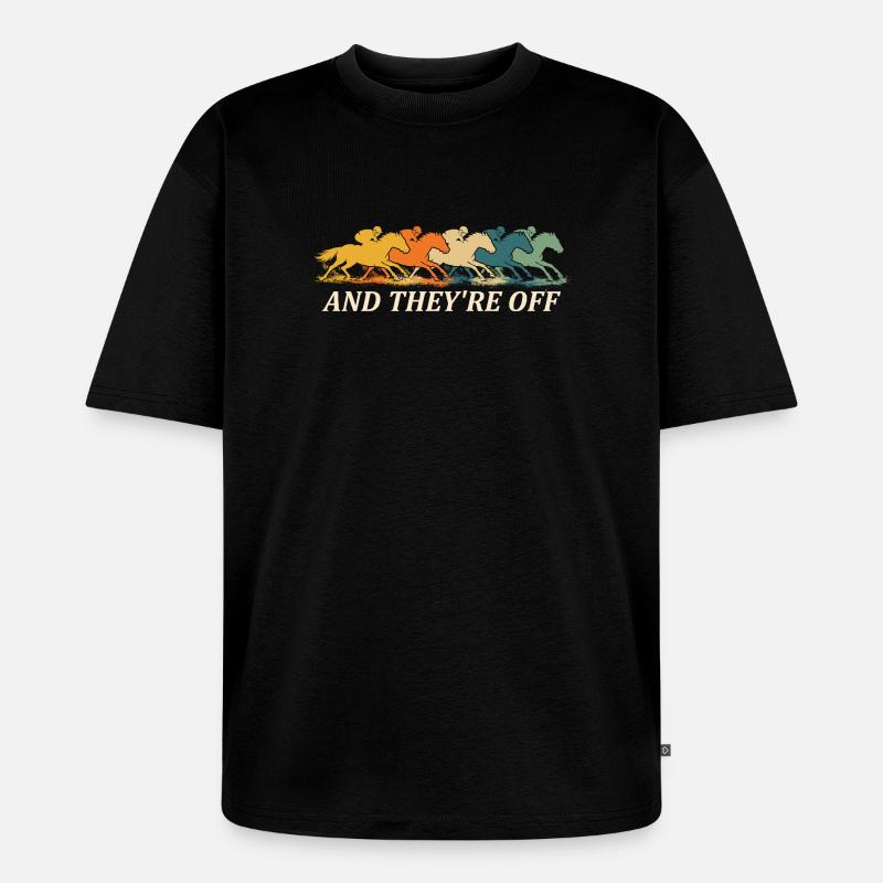 Und sie sind vom Pferderenn-Derby-Fan - Unisex Premium Oversized Bio T-Shirt - Schwarz