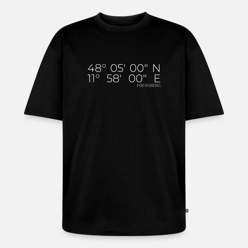 Coordonnées Ebersberg, Bavière - T-shirt Premium bio oversize Unisexe - noir