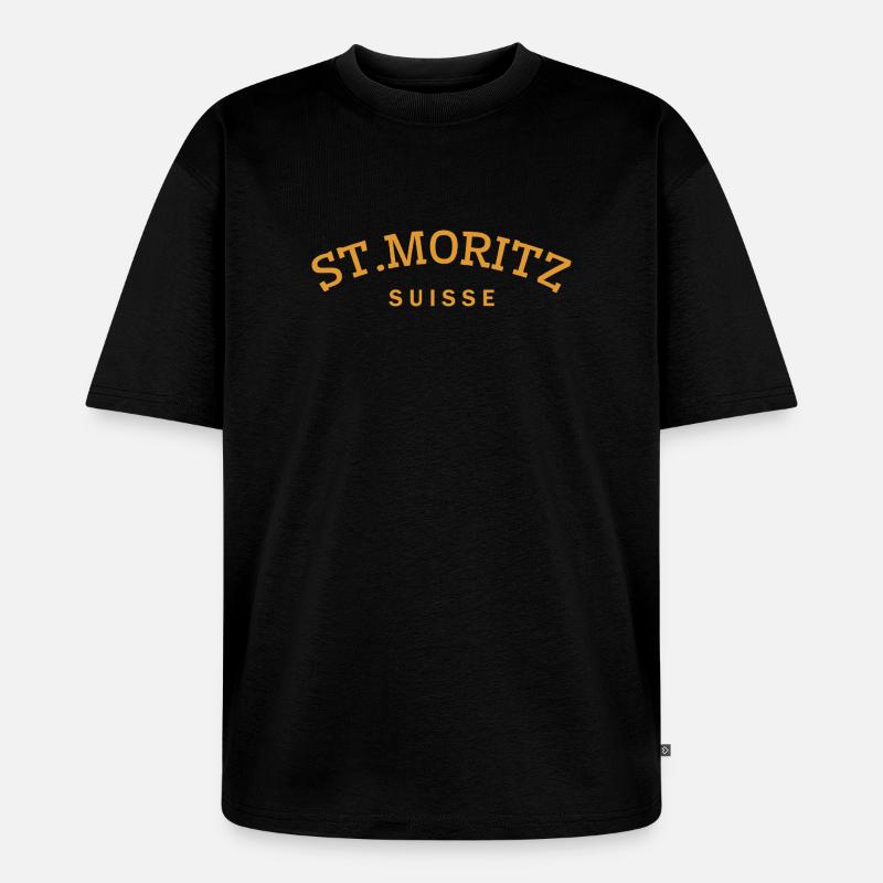 St. Moritz - Suisse - Schweiz - Swiss - Unisex Premium Oversized Bio T-Shirt - Schwarz