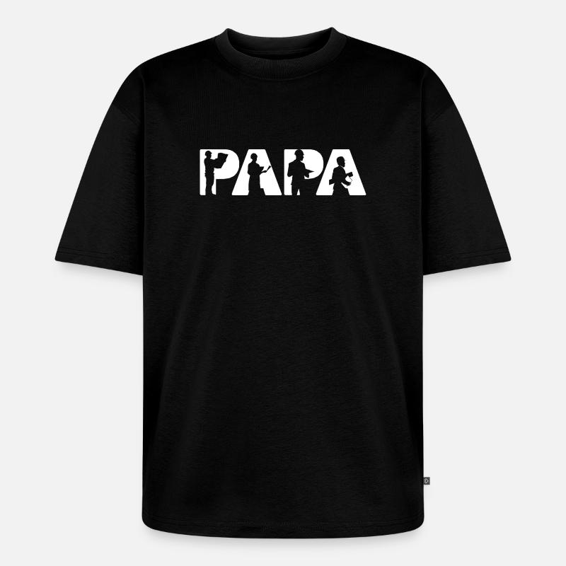 Architect Papa Engineering Construction Design - Unisex Premium Oversized Organic T-Shirt - black