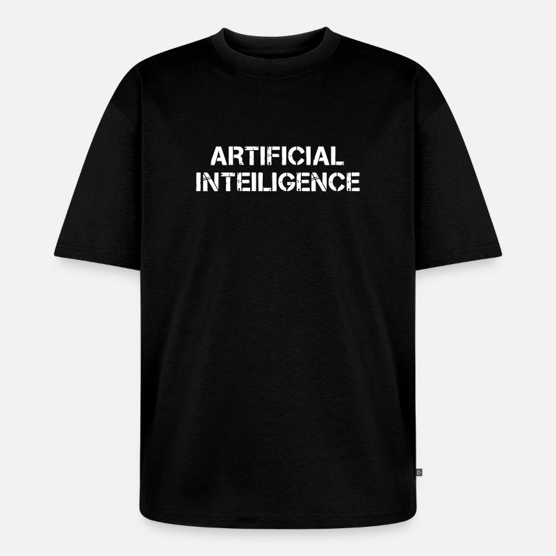 Artificial Intelligence Text Grunge Logo - Unisex Premium Oversized Bio T-Shirt - Schwarz