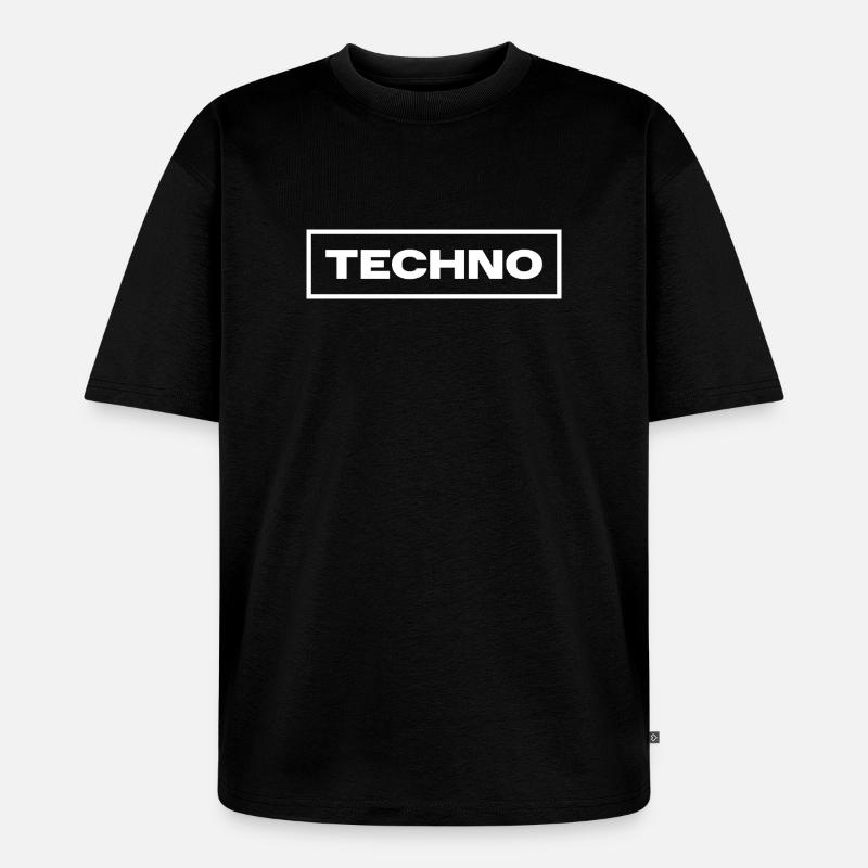 Techno-Musik-Logo-Design - Unisex Premium Oversized Bio T-Shirt - Schwarz