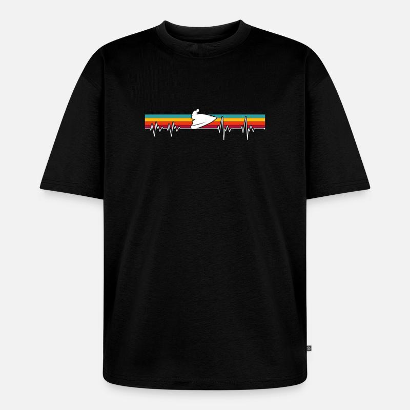 Impulsion de semelle sur rayures rétro - T-shirt Premium bio oversize Unisexe - noir