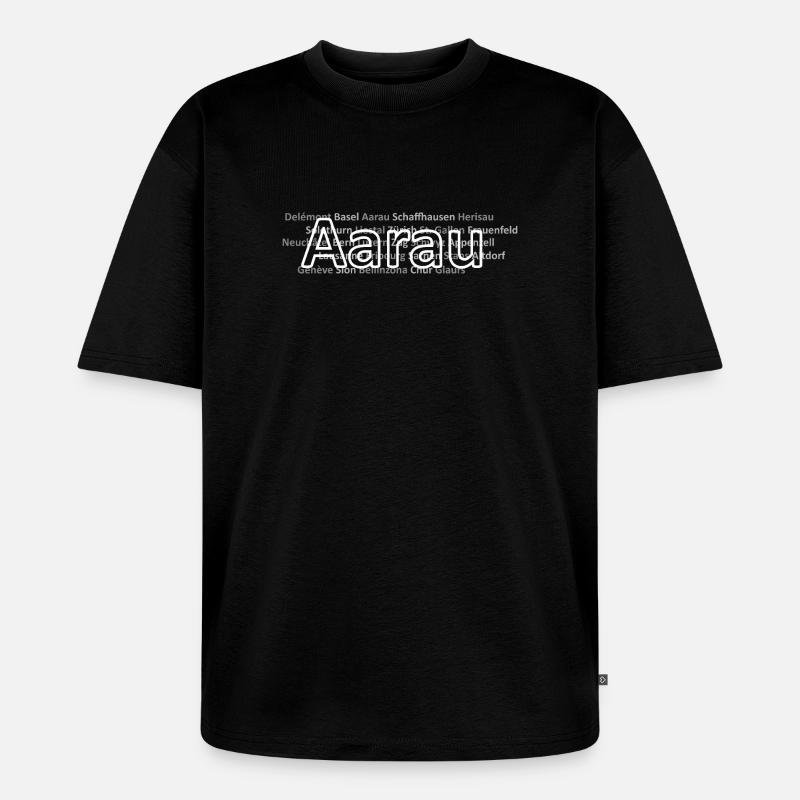Schweizer Städte Aarau - Unisex Premium Oversized Bio T-Shirt - Schwarz