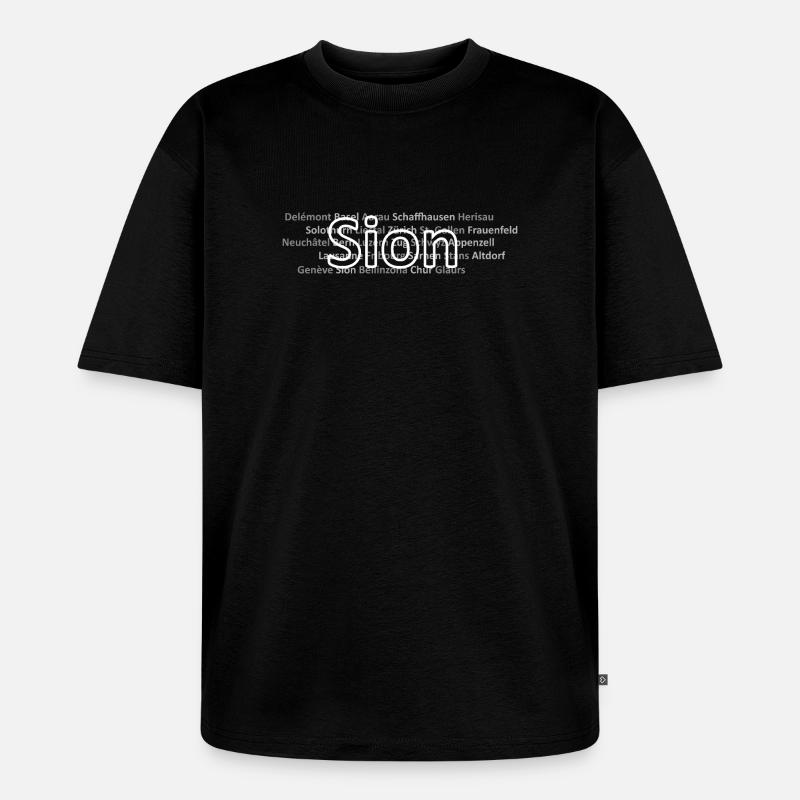Schweizer Städte Sion - Unisex Premium Oversized Bio T-Shirt - Schwarz