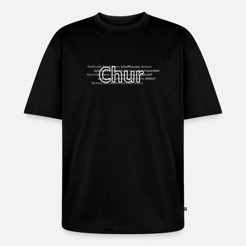 Schweizer Städte Chur - Unisex Premium Oversized Bio T-Shirt - Schwarz