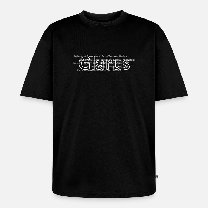 Schweizer Städte Glarus - Unisex Premium Oversized Bio T-Shirt - Schwarz