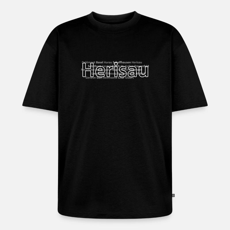 Schweizer Städte Herisau - Unisex Premium Oversized Bio T-Shirt - Schwarz