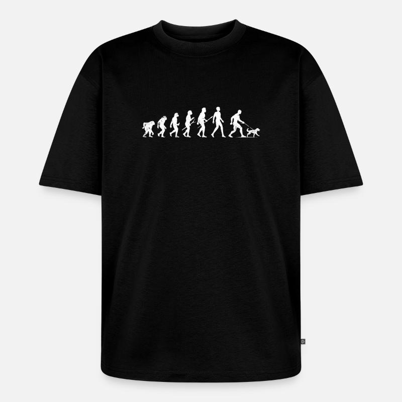 Evolution von Mensch und Hund - Unisex Premium Oversized Bio T-Shirt - Schwarz