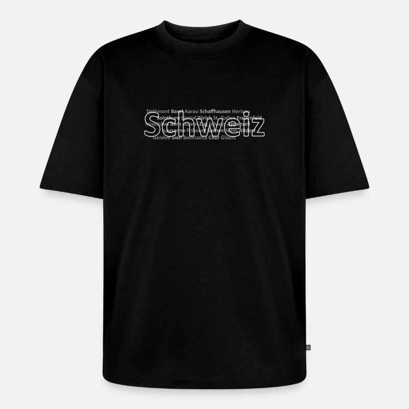Schweizer Städte Schweiz - Unisex Premium Oversized Bio T-Shirt - Schwarz