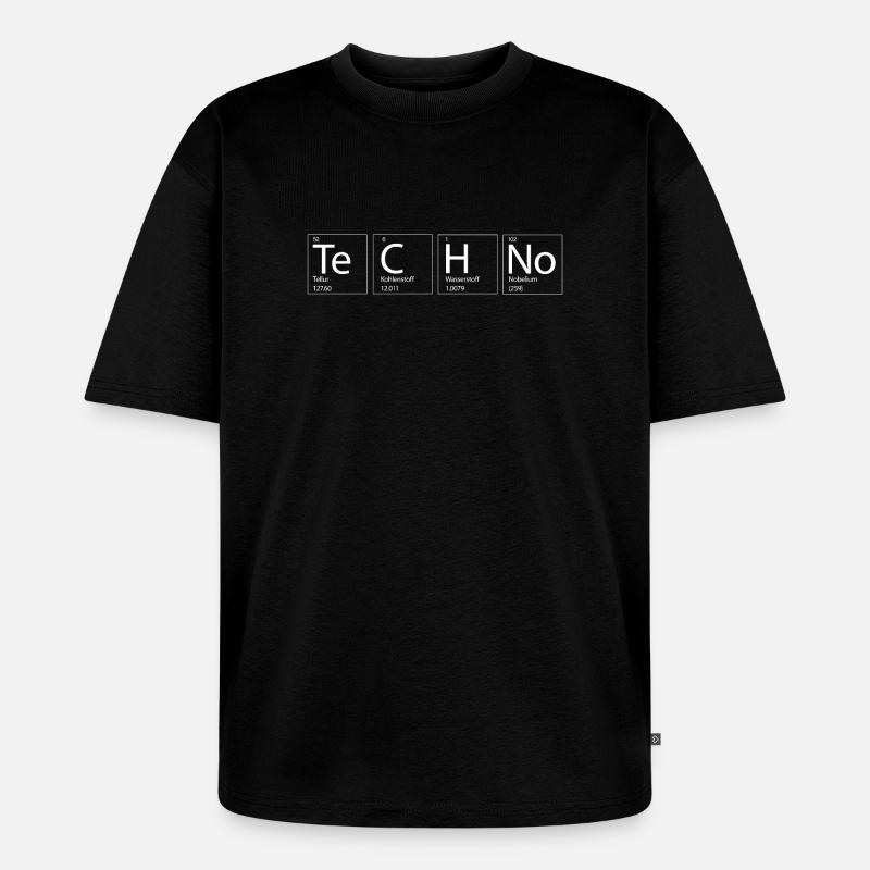 Techno Rave Chemie Elemente - Unisex Premium Oversized Bio T-Shirt - Schwarz