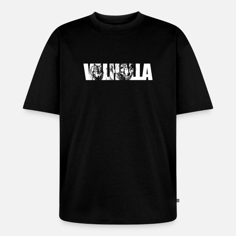 Typographie de Wolfsruf - T-shirt Premium bio oversize Unisexe - noir