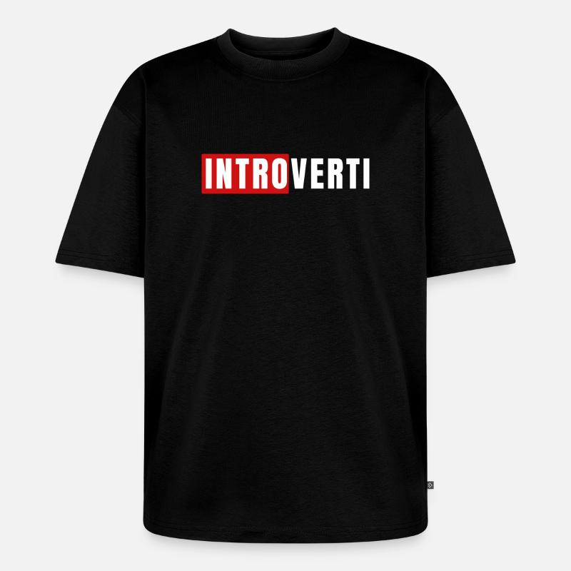 Introvertierter - Unisex Premium Oversized Bio T-Shirt - Schwarz