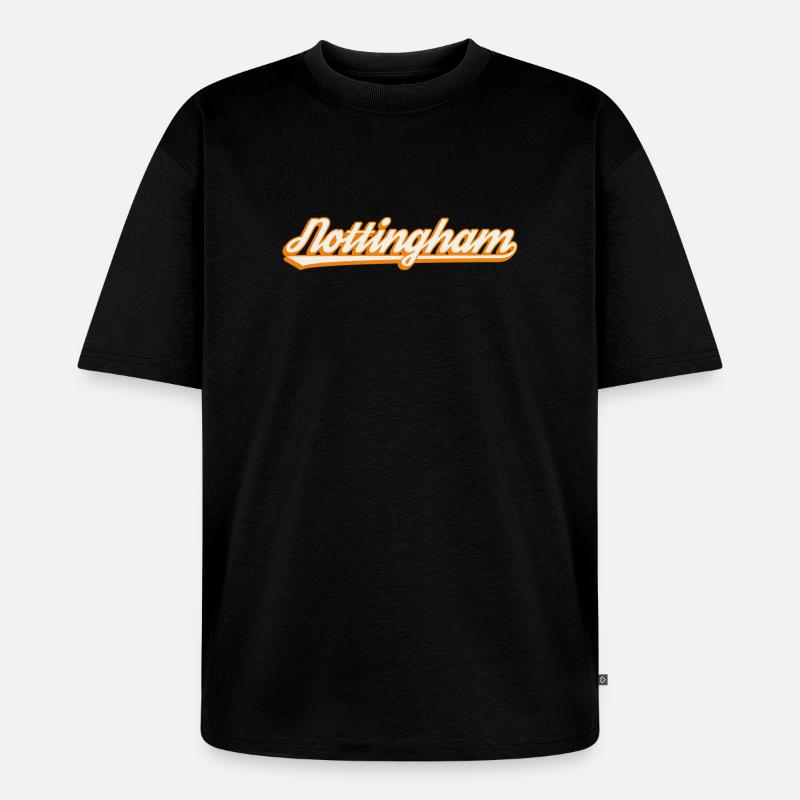 Nottingham Orange Script - Unisex Premium Oversized Bio T-Shirt - Schwarz