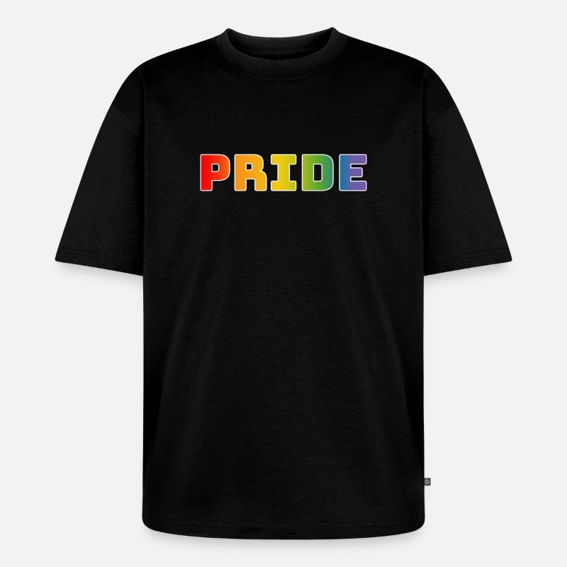 Rainbow pride blanc - T-shirt Premium bio oversize Unisexe - noir