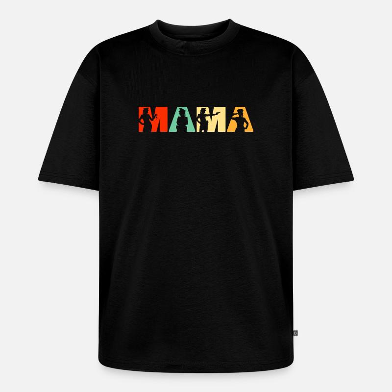 Polizei Mama Polizei Mutter Retro - Unisex Premium Oversized Bio T-Shirt - Schwarz