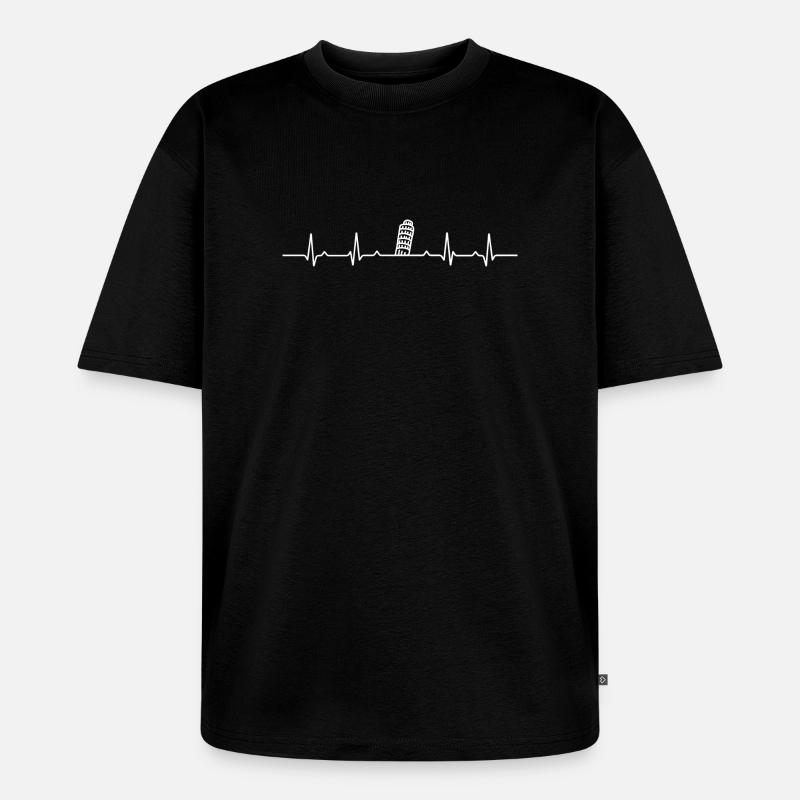 Schiefer Turm Pulse Design - Unisex Premium Oversized Bio T-Shirt - Schwarz