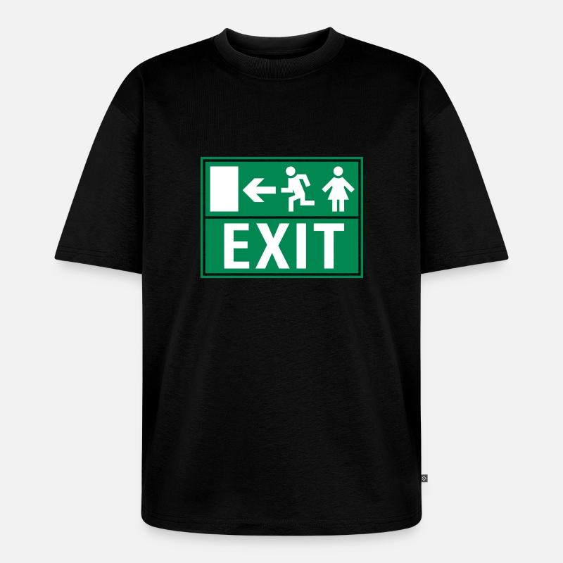 EXIT (FIRE EXIT) - T-shirt Premium bio oversize Unisexe - noir