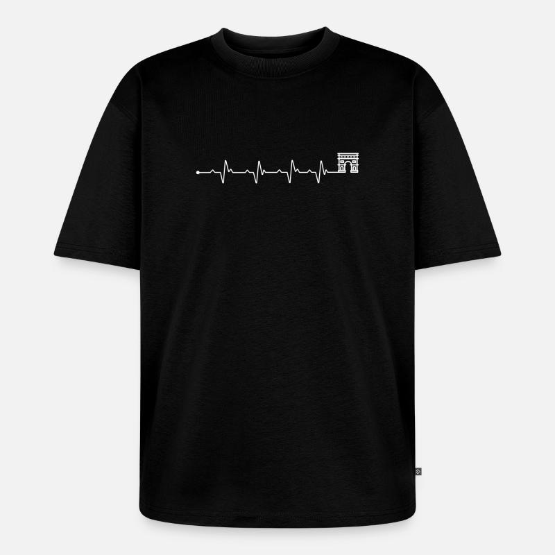 Herzschlag arc de triomphe - Unisex Premium Oversized Bio T-Shirt - Schwarz