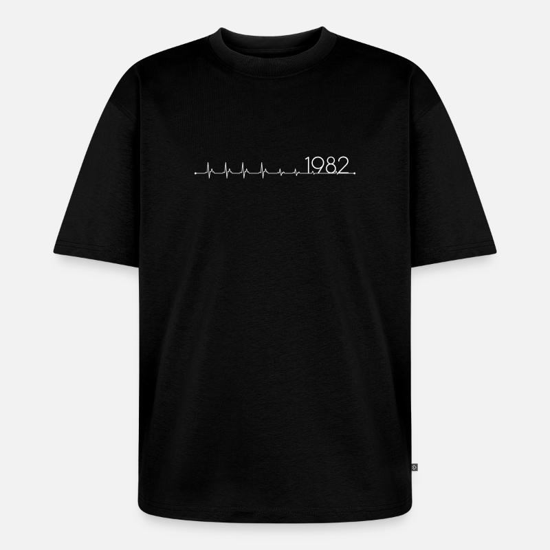 1982, Am Puls einer Generation - Unisex Premium Oversized Bio T-Shirt - Schwarz