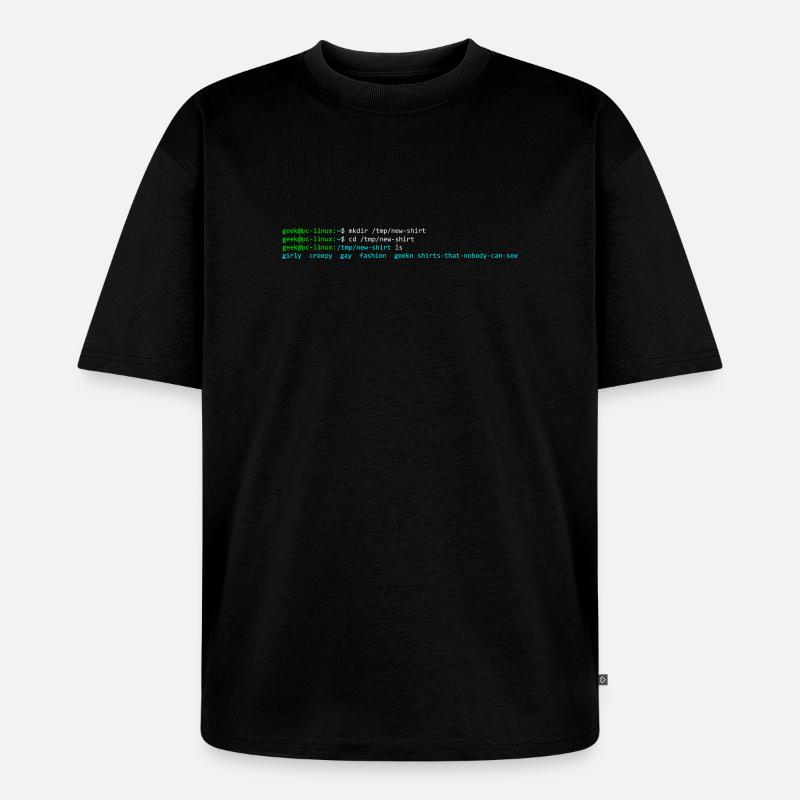 Linux-Terminal - Unisex Premium Oversized Bio T-Shirt - Schwarz