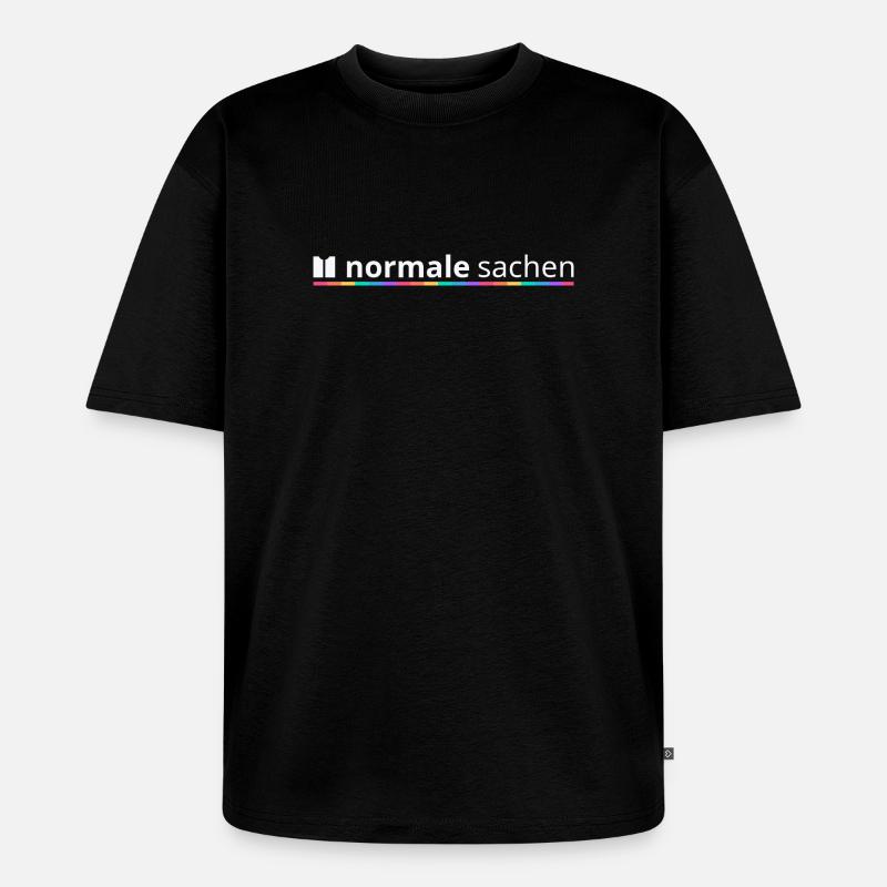 Normal Stuff Logo Rainbow - Unisex Premium Oversized Organic T-Shirt - black