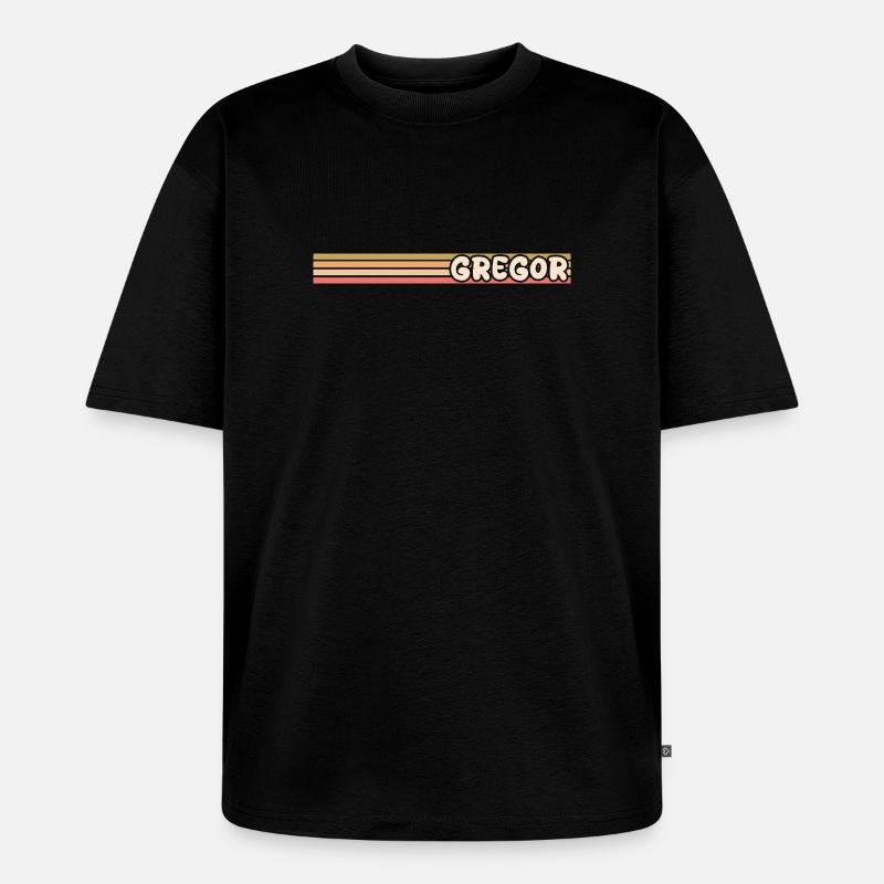Name Gregor - Unisex Premium Oversized Bio T-Shirt - Schwarz