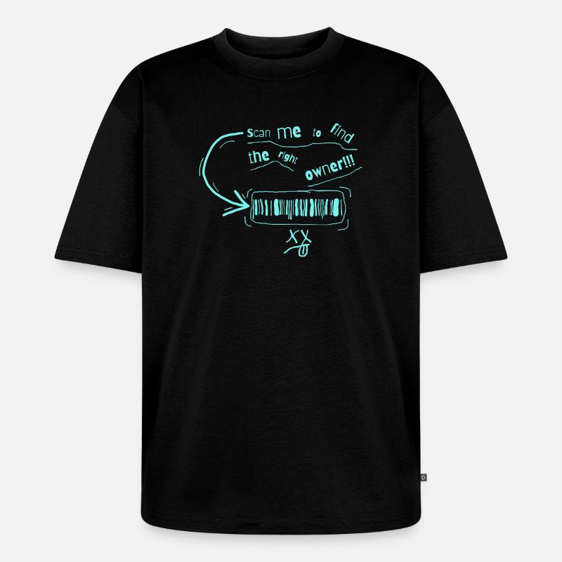 Finden Sie den Barcode des Eigentümers - Unisex Premium Oversized Bio T-Shirt - Schwarz