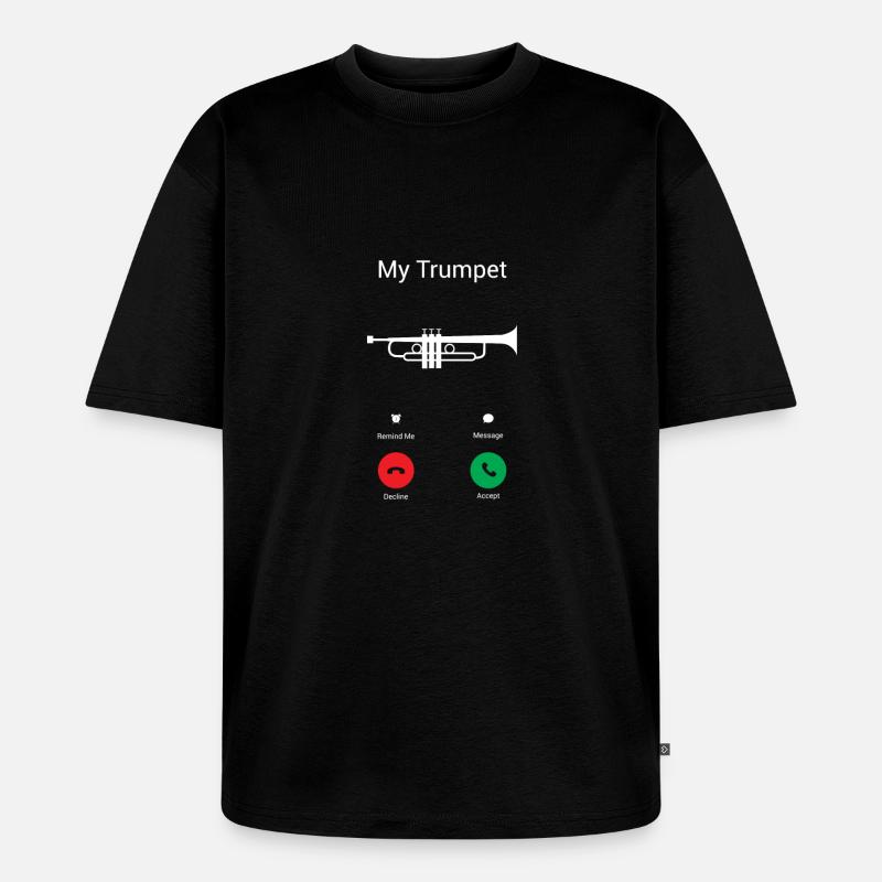 Die Trompete ruft - Unisex Premium Oversized Bio T-Shirt - Schwarz