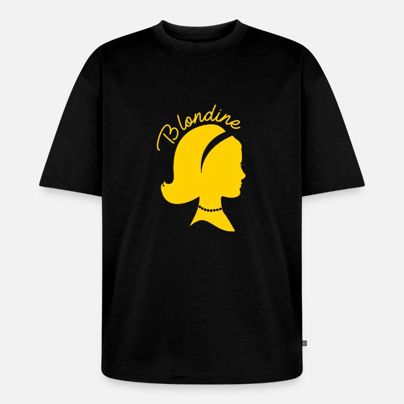 BLONDINE Design Tshirt Geschenk - Unisex Premium Oversized Bio T-Shirt - Schwarz