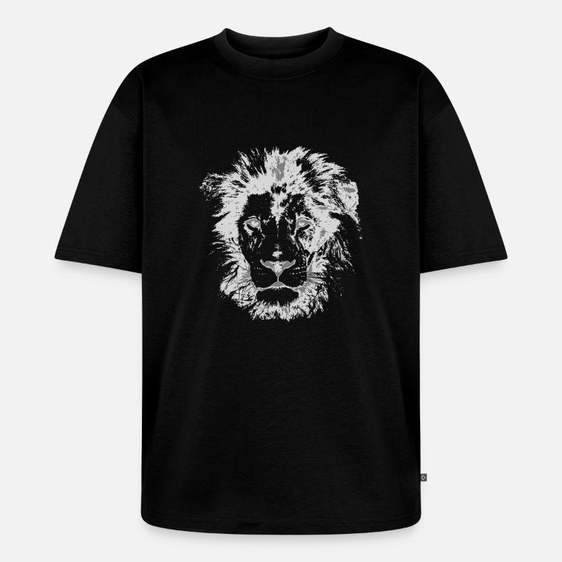 LÖWE HEAD - Unisex Premium Oversized Bio T-Shirt - Schwarz