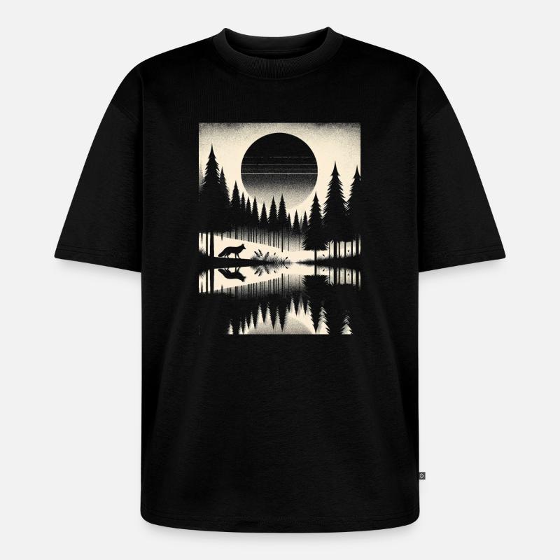 FUCHS IM WALD - Unisex Premium Oversized Bio T-Shirt - Schwarz
