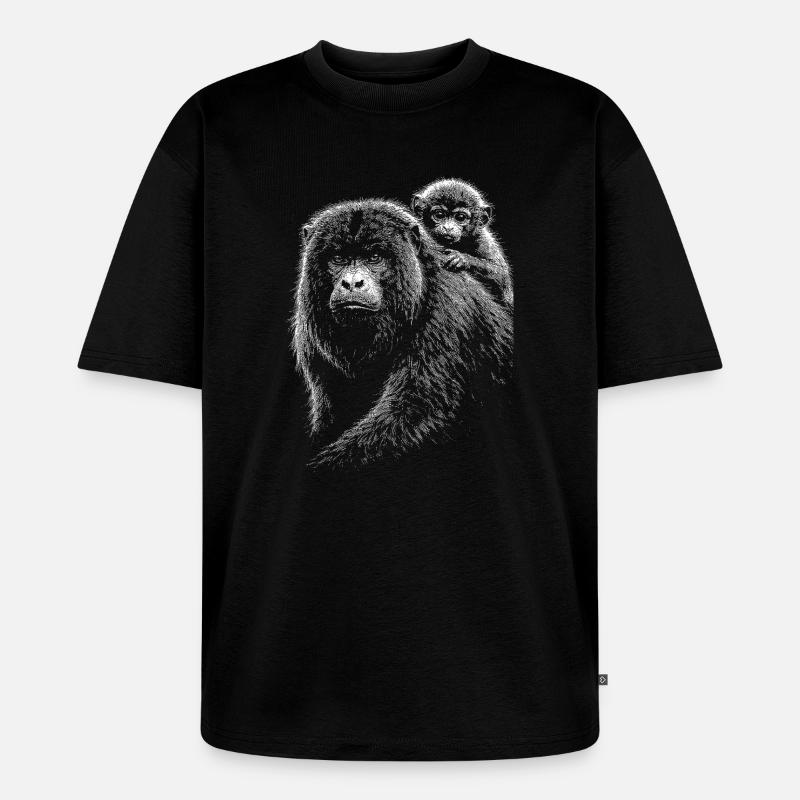 Brüllaffe - Unisex Premium Oversized Bio T-Shirt - Schwarz