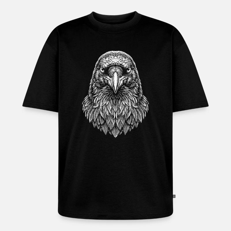 Aviator Eagle Headline Art - Unisex Premium Oversized Bio T-Shirt - Schwarz