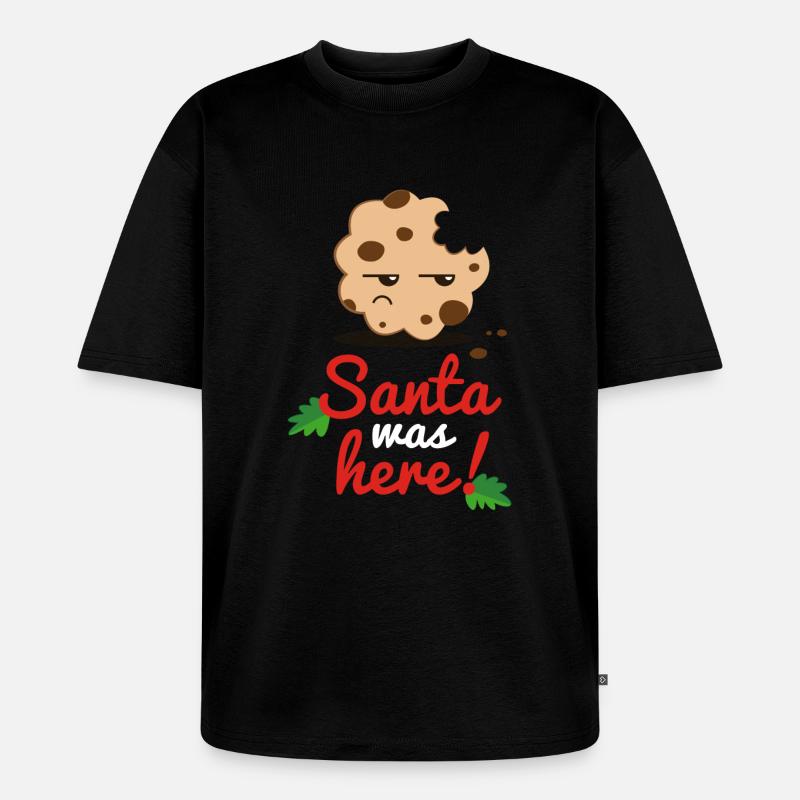 Santa was here - Unisex Premium Oversized Bio T-Shirt - Schwarz