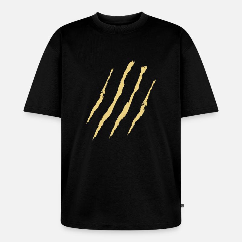 claw marks - Unisex Premium Oversized Bio T-Shirt - Schwarz