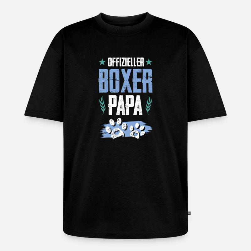 boxer hunde papa - Unisex Premium Oversized Bio T-Shirt - Schwarz