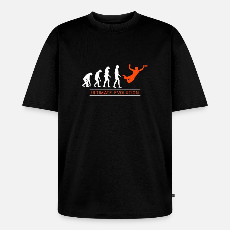 Ultimate Frisbee Evolution - Unisex Premium Oversized Bio T-Shirt - Schwarz