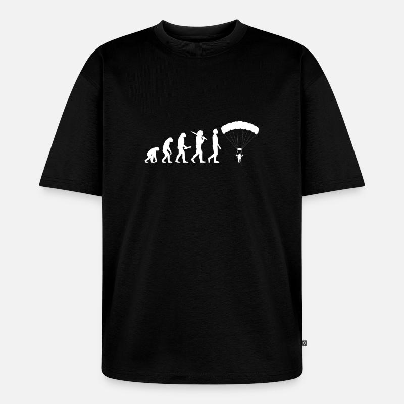 Parachutisme Parachutisme Evolution - T-shirt Premium bio oversize Unisexe - noir