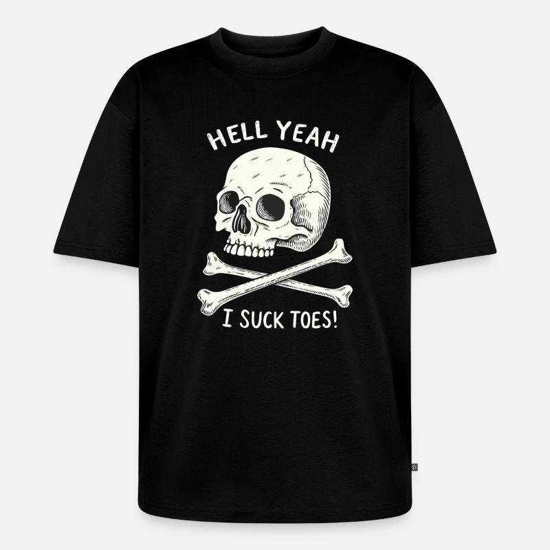 Schädel und Knochen Zehenfetisch - Unisex Premium Oversized Bio T-Shirt - Schwarz