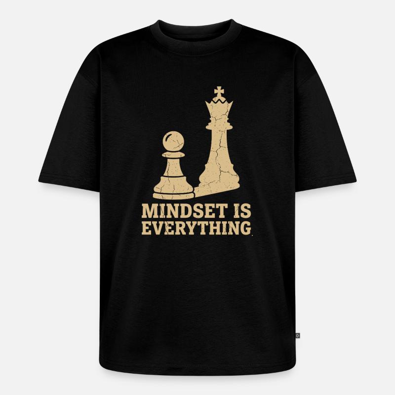 Mindset Is Everything – Chess Strategy Design - Unisex Premium Oversized Bio T-Shirt - Schwarz