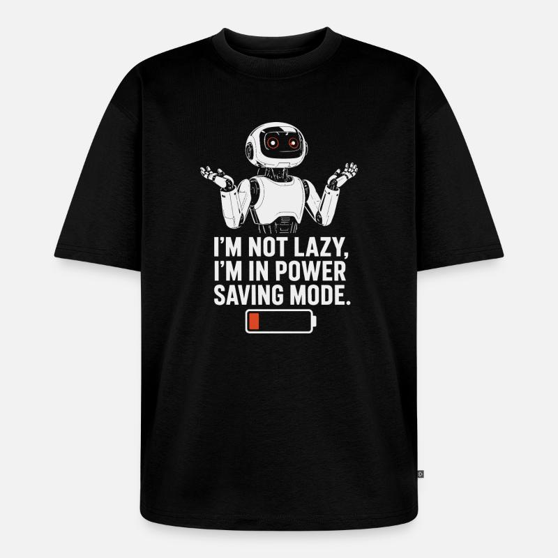 Power Saving Mode Robot - Unisex Premium Oversized Organic T-Shirt - black