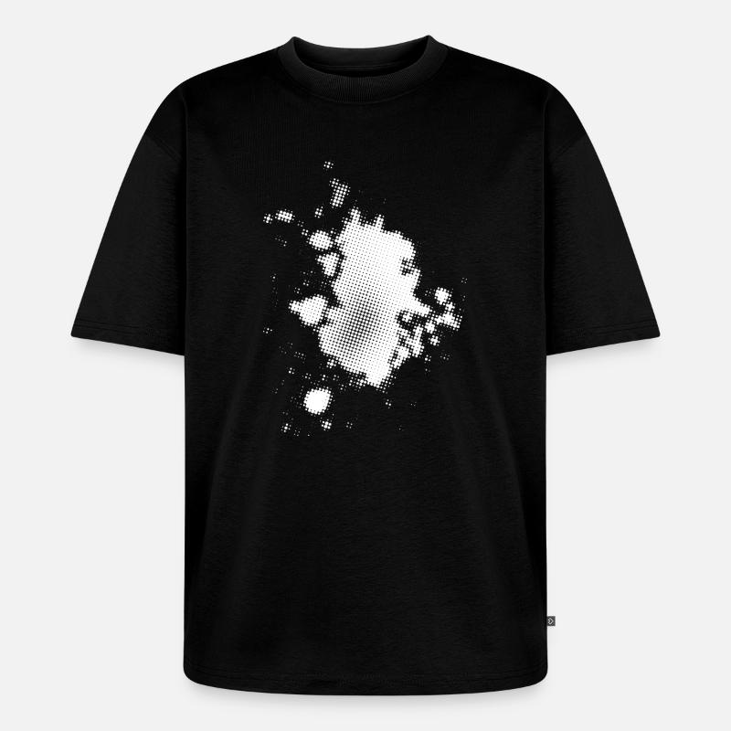 Flash, Punktehintergrund asymmetrisch | rasterized - Unisex Premium Oversized Bio T-Shirt - Schwarz