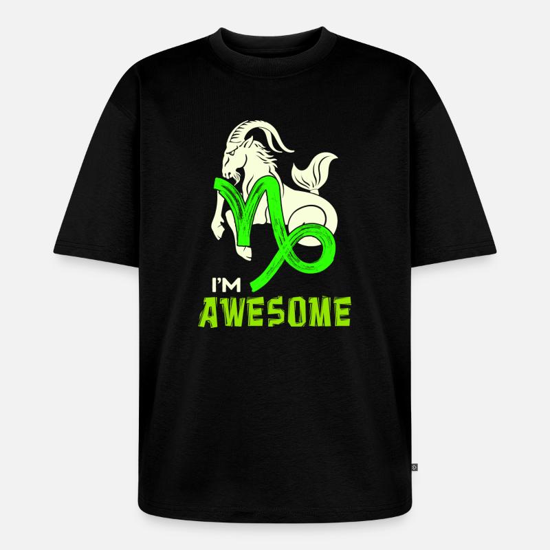Cool Steinbock Statement Tierkreiszeichen Esoterik - Unisex Premium Oversized Bio T-Shirt - Schwarz