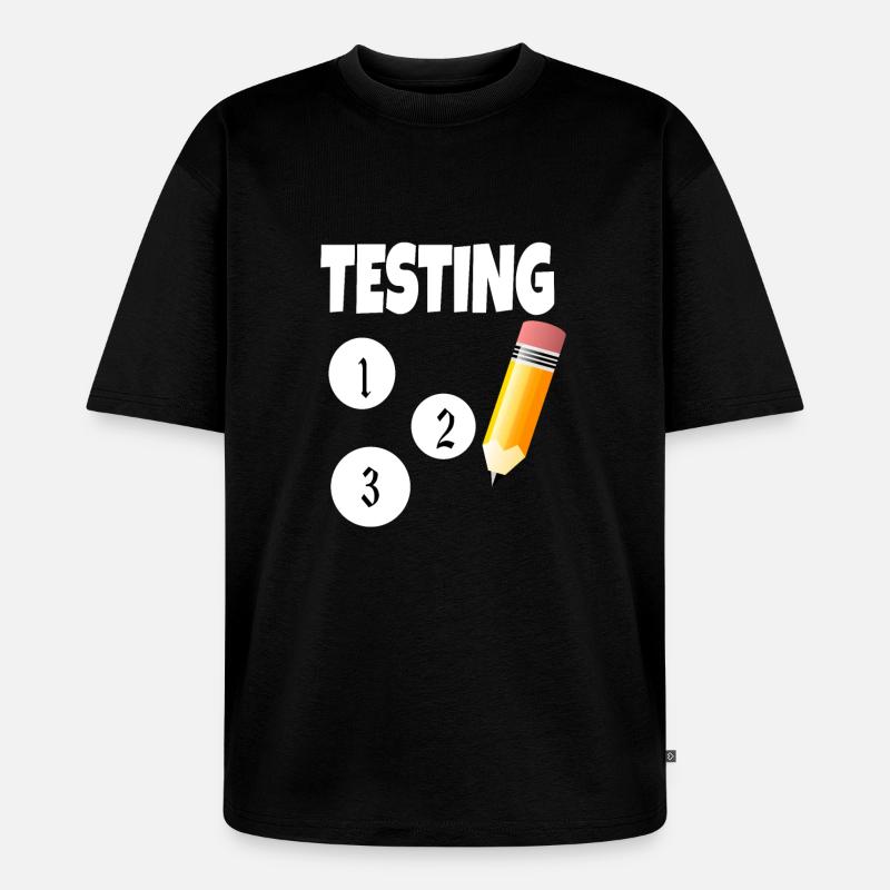 Test 123 avec un crayon - T-shirt Premium bio oversize Unisexe - noir