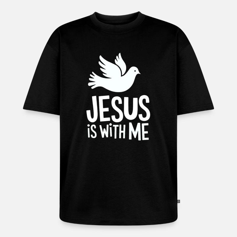 Jesus is with me - Unisex Premium Oversized Bio T-Shirt - Schwarz