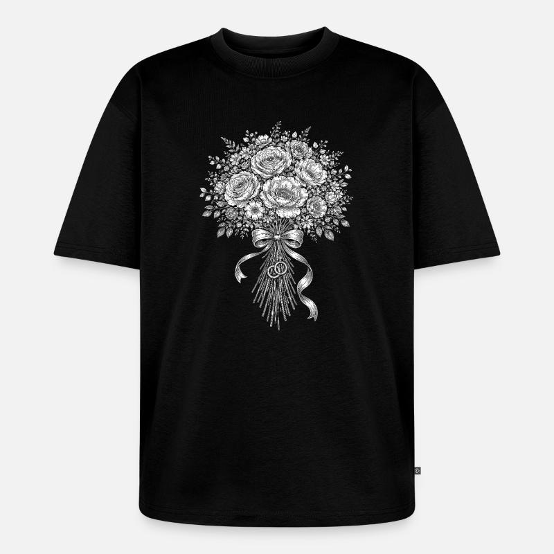 Brautstrauß - Unisex Premium Oversized Bio T-Shirt - Schwarz