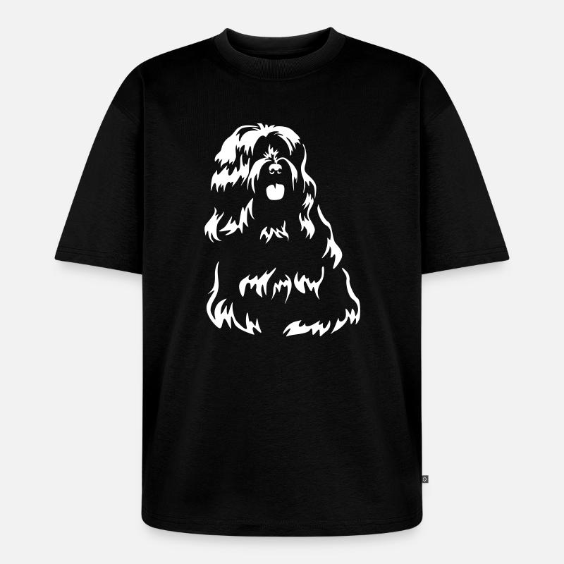 Tibet Terrier "Black Edition" - Unisex Premium Oversized Bio T-Shirt - Schwarz