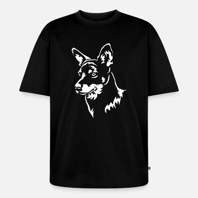 Lancashire Heeler Head « Black Edition » - T-shirt Premium bio oversize Unisexe - noir